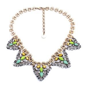 Last 1! Turkish Crystal Triangle Chunky Necklace